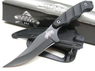 MASTER USA Tactical Black CLIP POINT Fixed Belt BOOT Knife + Sheath New! MU-1148