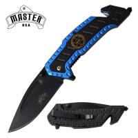 MU-A056BL - MASTER USA Sheriff&#39;s Department Emergency Knife Blue Lives Matter LEO