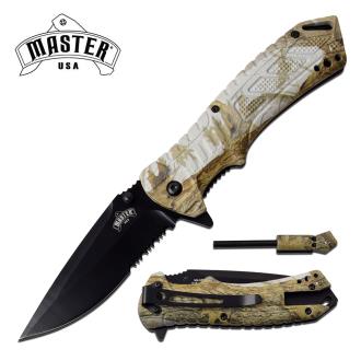 Master USA Spring Assisted Knife with Fire Starter
