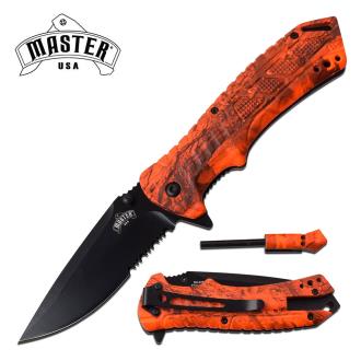 Master USA Spring Assisted Knife with Fire Starter
