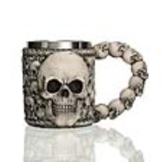 Underworld Drinking Tankard Mug Death Skull Coffee Cup Skeletal