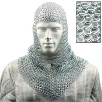 5C4-IN1402ZP - Medieval V Faced Chainmail Coif