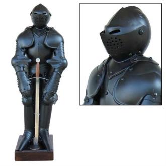 Medieval Mini Black Knight 14th Century Statue
