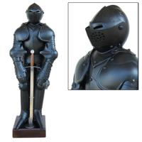 IN3403MSBK20 - Medieval Mini Black Knight 14th Century Statue