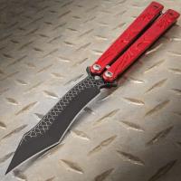 NF0458 - Red Dragon Butterfly Knife - Stainless Steel Blade