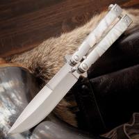 NF1097 - Classic Pearl Butterfly Knife - Stainless Steel Blade