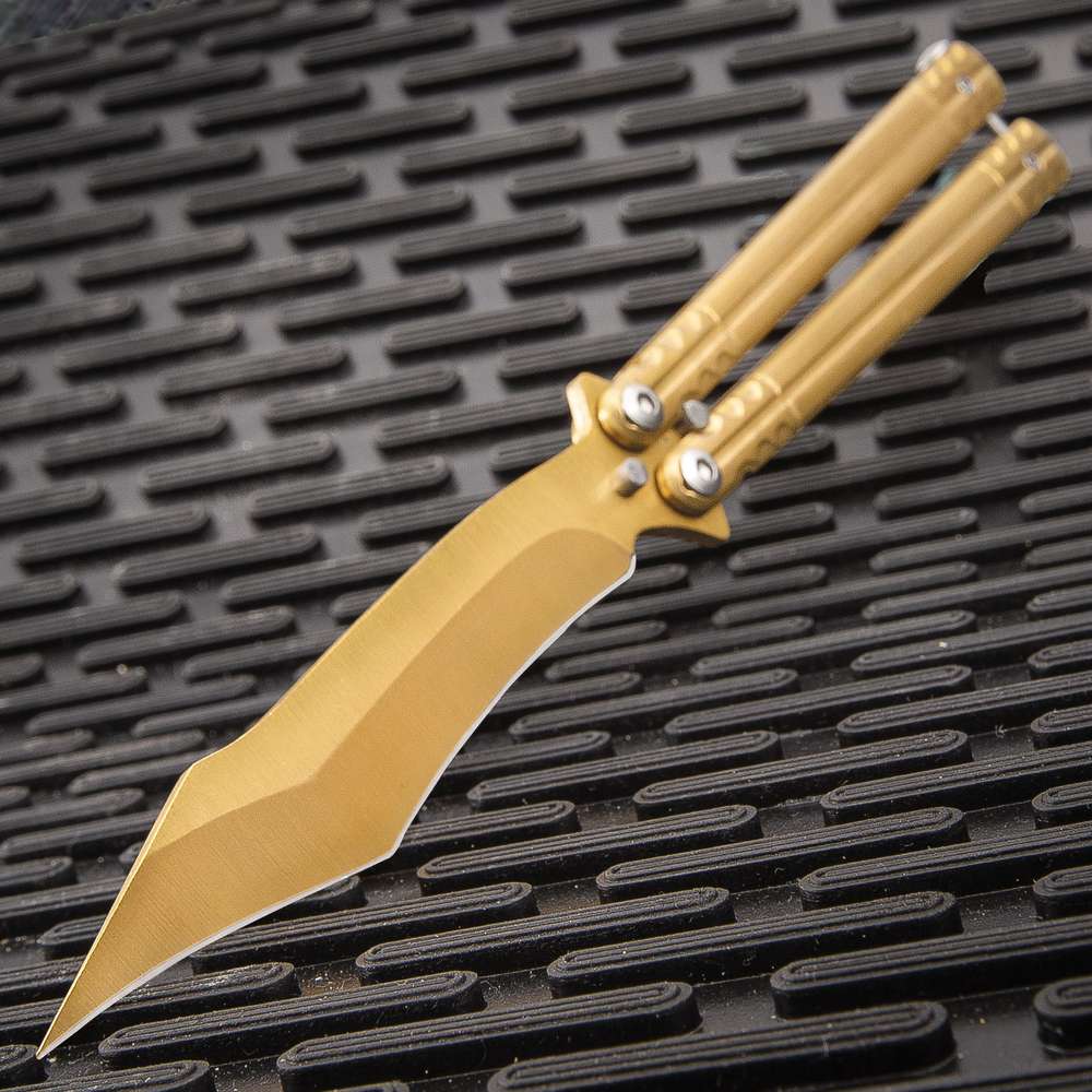 Golden Radiance Balisong Knife Butterfly Stainless Steel Blade