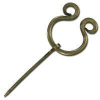 IN8804 - Medieval Renaissance Forged Penannular Brass Brooch