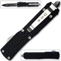 OT17-2 - XL  Spear Point OTF Knife Out The Front Assisted Open Tactical Glass Breaker