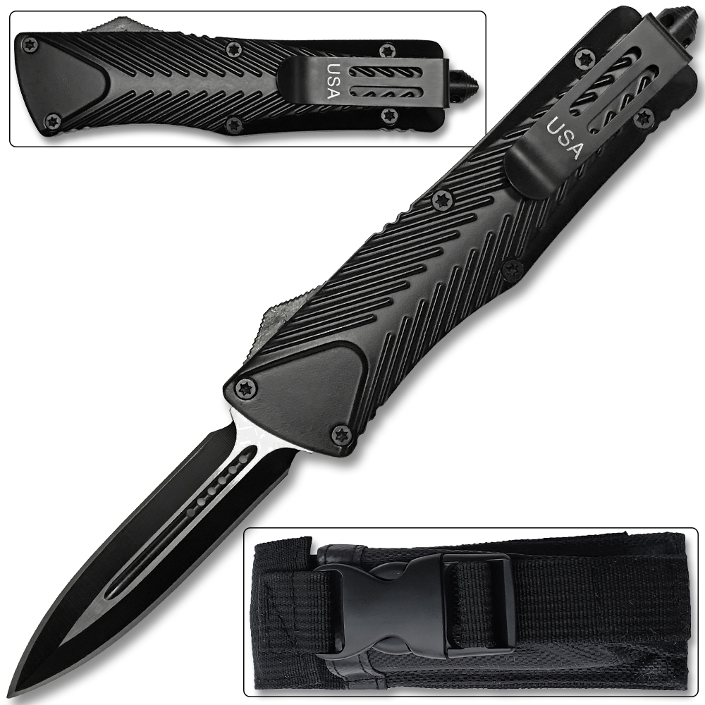 Spear Point OTF Switchblade Knife Out The Front Assisted Open Tactical