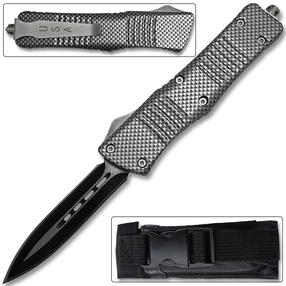Spear Point OTF Switchblade Knife Out The Front Assisted Open Tactical