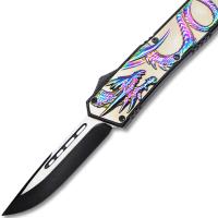 OTF-115RB - Straight Edge Dragon Flagship OTF Switchblade Knife Clip Point
