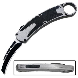 Auto Matic Karambit Tanto Point Blade Carbon Fiber Sliver Handle