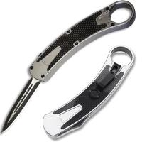 OTF-106S - Karambit OTF Switchblade Spear Point Double Edged Blade Silver Handle
