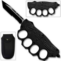 OTF-12-4BK - Biker USA Knuckle OTF Knife Elite Collection Black