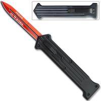 OTF-177BR - JOKER&quot; Red Single Edge OTF Knife Out The Front Limited Edition