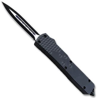 Slim Black Spear Point OTF Knife Assisted Open Tactical Glass Breaker