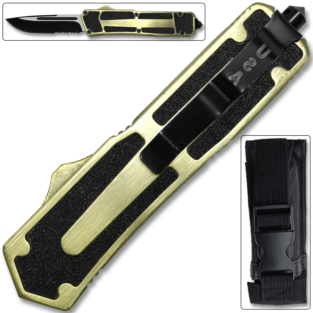 Black Hills Gold OTF Switchblade Knife Glass Breaker