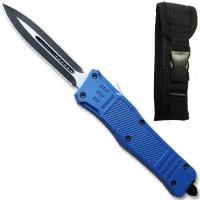 OTFL-2028-BL - Spear Edge Blue Flagship OTF Switchblade Knife Double Edge Blade