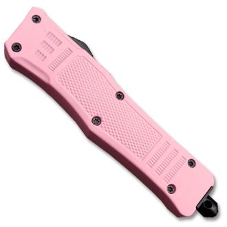 Pink Legacy Edge OTF Knife Spear Point Double Edged Blade