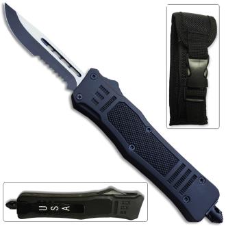 Delta Force OTF Out The Front Automatic Half Serrated Knife