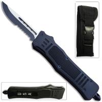 OTFM-11BK-1 - Delta Force OTF Out The Front Automatic Half Serrated Knife