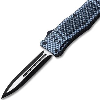 Carbon Fiber Legacy Edge OTF Knife Spear Point Double Edged Blade