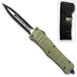 New Green Legacy OTF Knife Spear Point Double Edged Blade