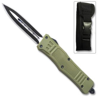 New Green Legacy OTF Switchblade Knife Spear Point Double Edged Blade