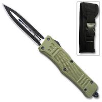 OTFM-11GR - New Green Legacy OTF Switchblade Knife Spear Point Double Edged Blade