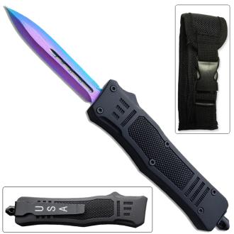 Titanium Legacy Edge OTF Knife Spear Point Double Edged Blade