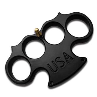 USA Heavy Duty Black Belt Buckle & Knuckle