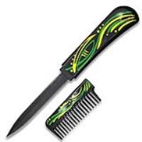 PK-107GN - Green &amp; Black Comb with Hidden Knife
