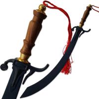 PK-158BK - Belly Dance Balanced Sicmitar Black Finish with Natural Wood Handle