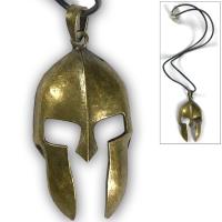 PK2400-20 - 300 Movie Spartan Helmet Necklace Molon Labe Greek Warrior Pendant