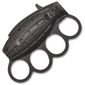 brass knuckles folding knife