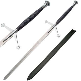Claymore Sword with Black Handle 52 in Overall Length