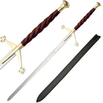 Claymore Sword with Red Handle 52 in Overall Length