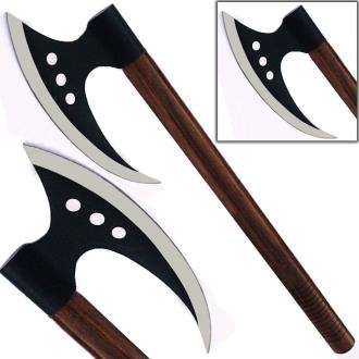 Danish Medieval Broadaxe Steel Viking Replica Battle Axe 20in Hatchet Triple Hole