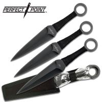 This is the Set of 3 Stainless Steel Anime Ninja Kunai with Sheath. The  blade of the Kunai have been constructed from 440 Stainless Steel with a  black finish. This listing is