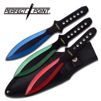 Perfect Point PP-114-3RGB Throwing Knife Set 9" Overall