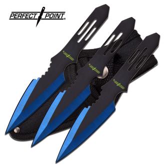 Perfect Point PP-595-3BL Throwing Knife Set 5.5" Overall