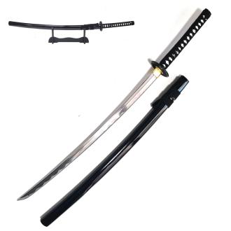 Steel Battle Ready Katana Silver Blade - Black