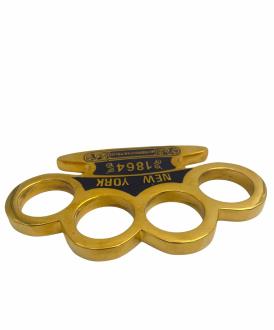 BRASS WITH NEW YORK1864 NAVY BLUE COLOR FILLED KNUCKLE