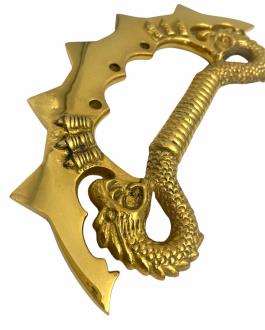 Solid Brass Embark The Dragon Xtra Large Tekko Brass Knuckles