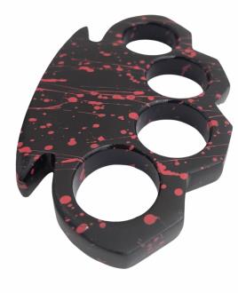 Brass Knuckles Camo Paint Splatter Black and Red