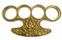 BR-249-FD - Brass Knuckle with Leaf Design Close