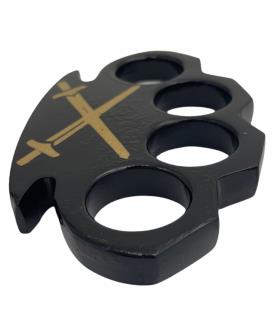 BLACK BASE WITH TWO GOLDEN SWORD KNUCKLE