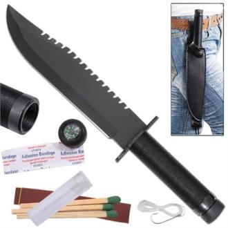 Black Rambo Blood Survival Knife SS4915BL - Knives