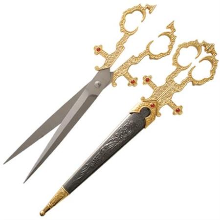 Renaissance Medieval Scissors Gold Dagger EM0083T - Daggers Renaissance Medieval Scissors Gold Dagger EM0083T - Daggers